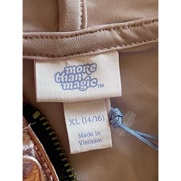 BNWT Jacket Hoodie Girls Metallic Rose Windbreaker More Than Magic XL (14/16) - Picture 5 of 6